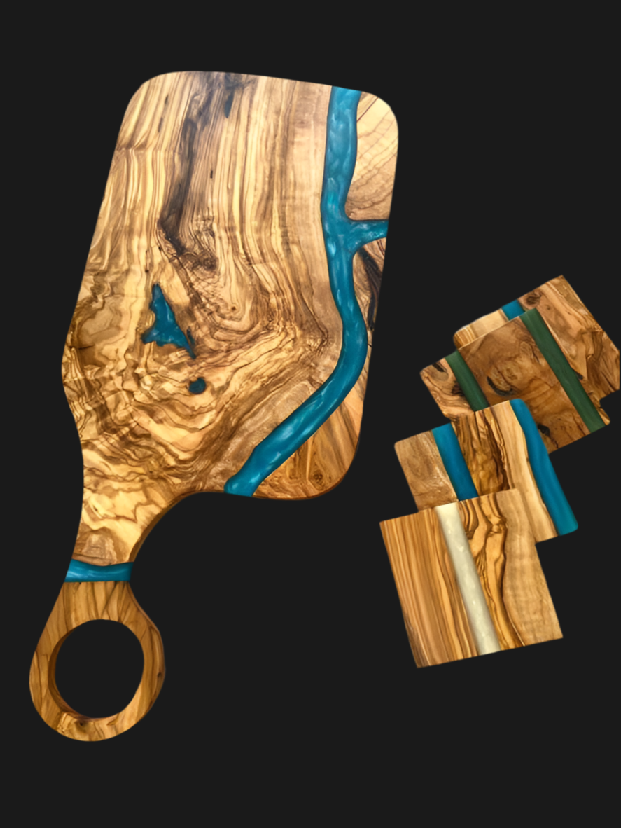 Olive Wood & Resin Serving Board